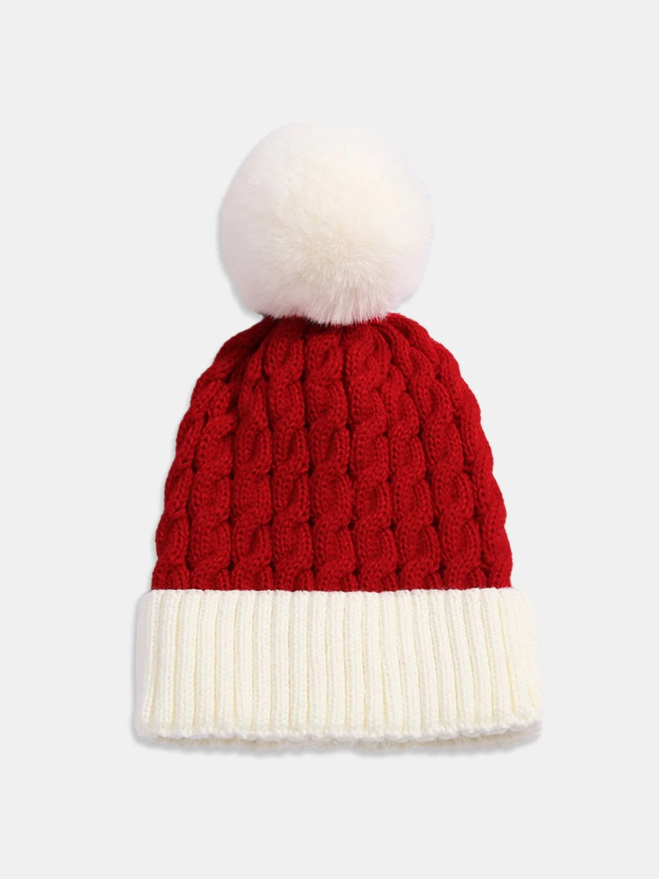 Jacquard Knit Beanie Hat dengan Pom Pom