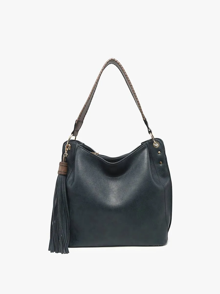 Jen & Co. - Amber Tassel Hobo Bag Black