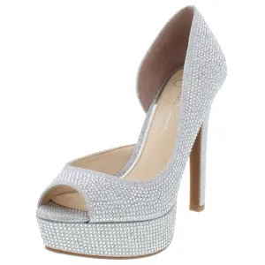 Jessica Simpson Womens Martella2 Metallic Evening D'Orsay Heels