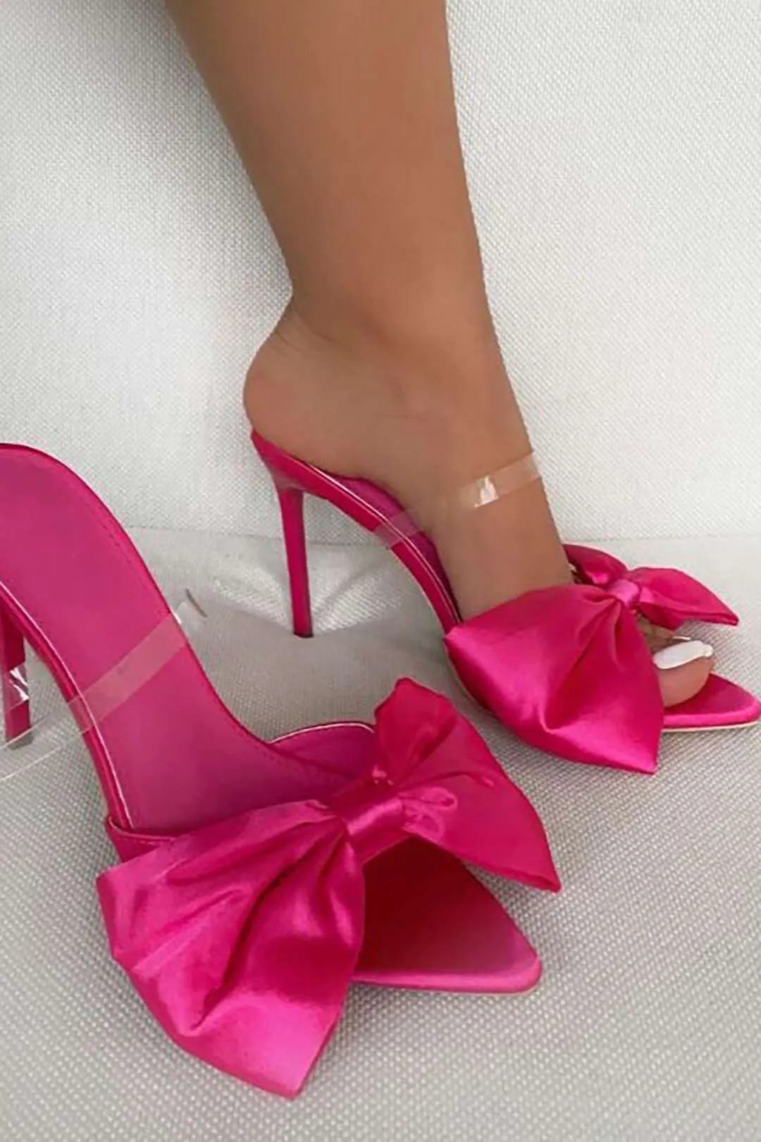 Katherine - Timeless Bowtie Accent Woman's Slingback High Heels