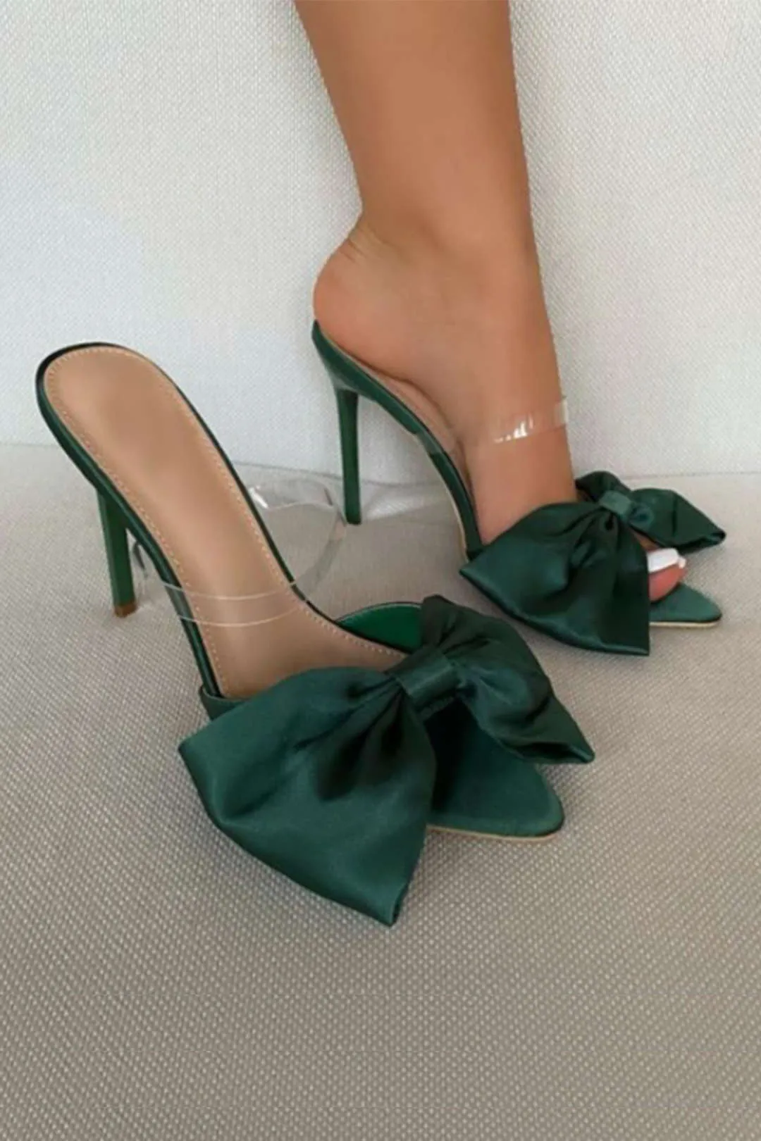 Katherine - Timeless Bowtie Accent Woman's Slingback High Heels