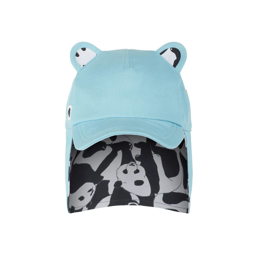 Kids Cub hat with neck flap: Pale Blue