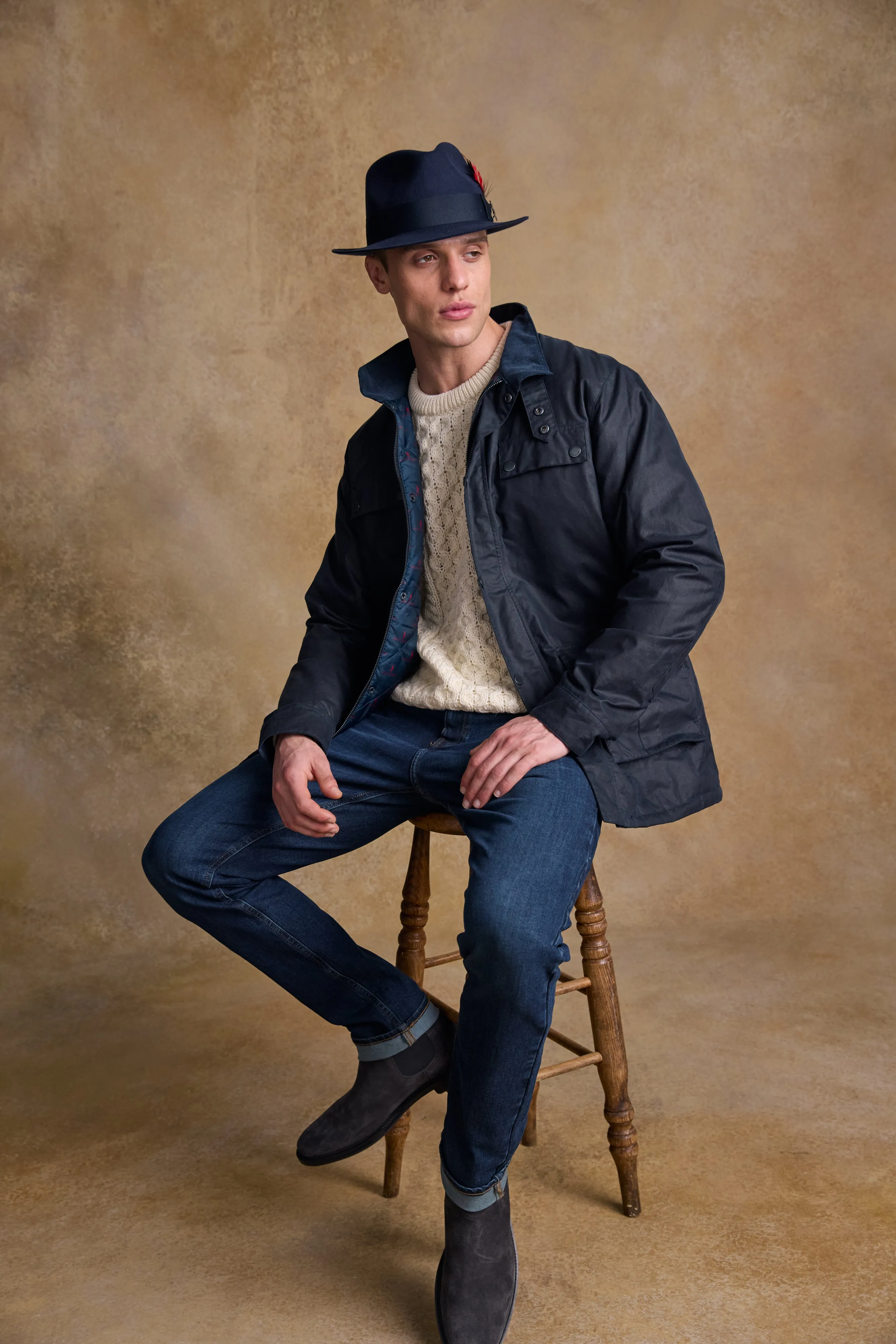 Kildare Felt Trilby Hat - Navy