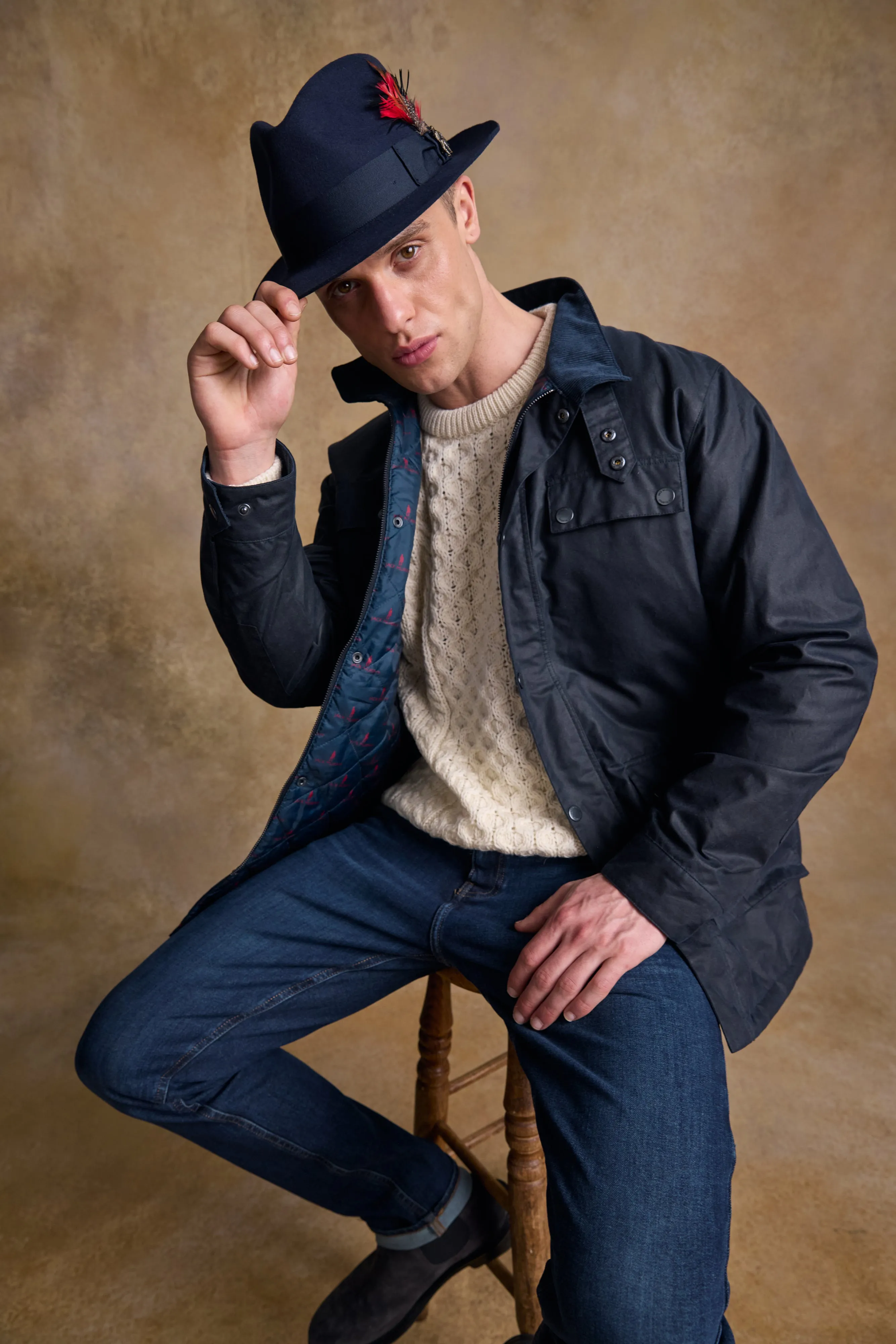 Kildare Felt Trilby Hat - Navy