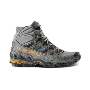 La Sportiva Mens Ultra Raptor II Mid GTX Hiking Shoe, Carbon/Hawaiian Sun, 6