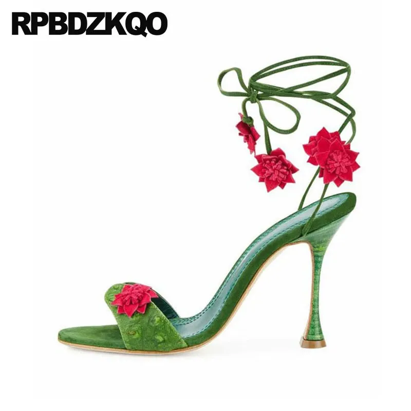 Lace Up High Heels Slingback Luxury Shoes Runway Fashion