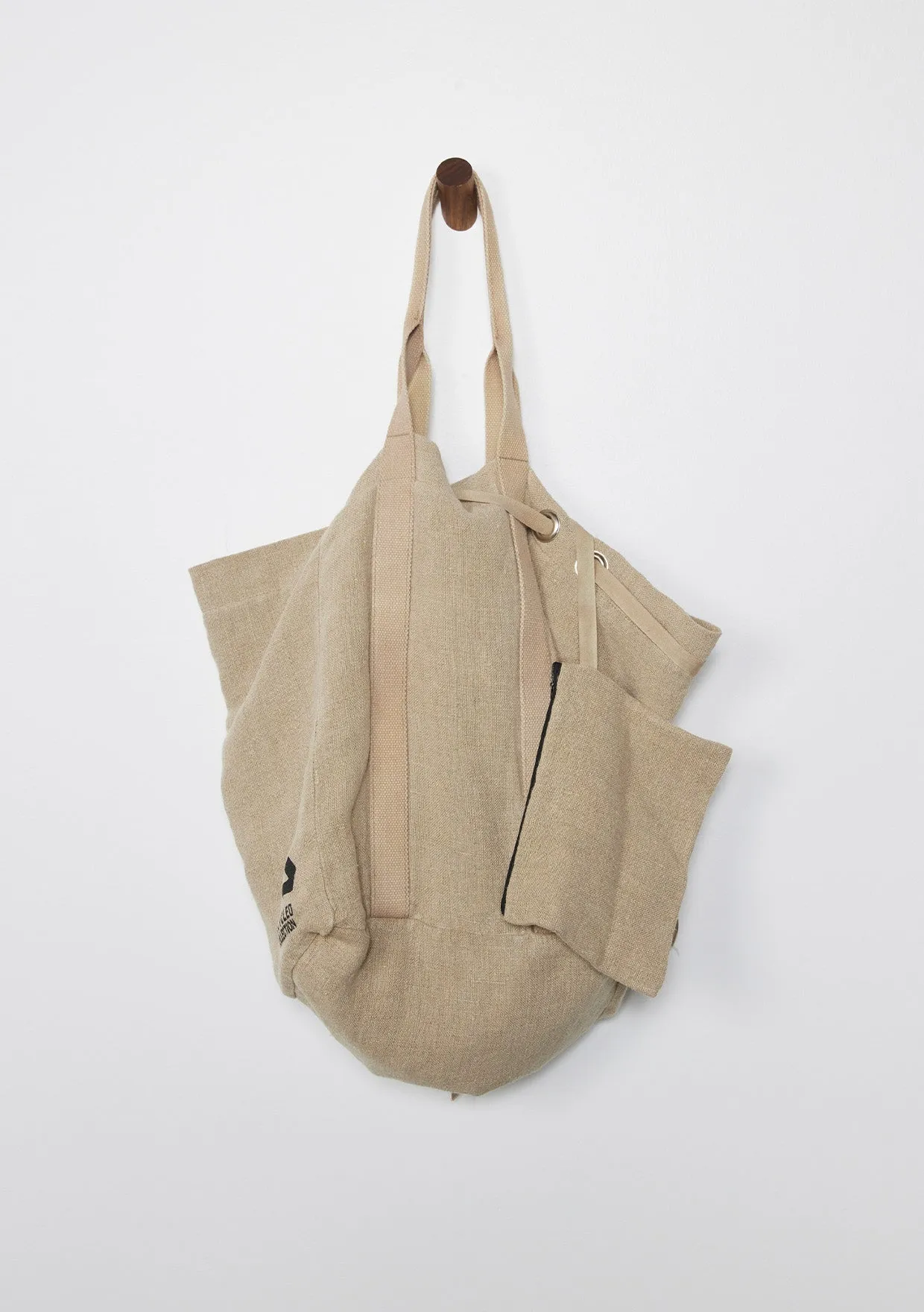Large Reversible Navy Plaid Shopper Tote Bag