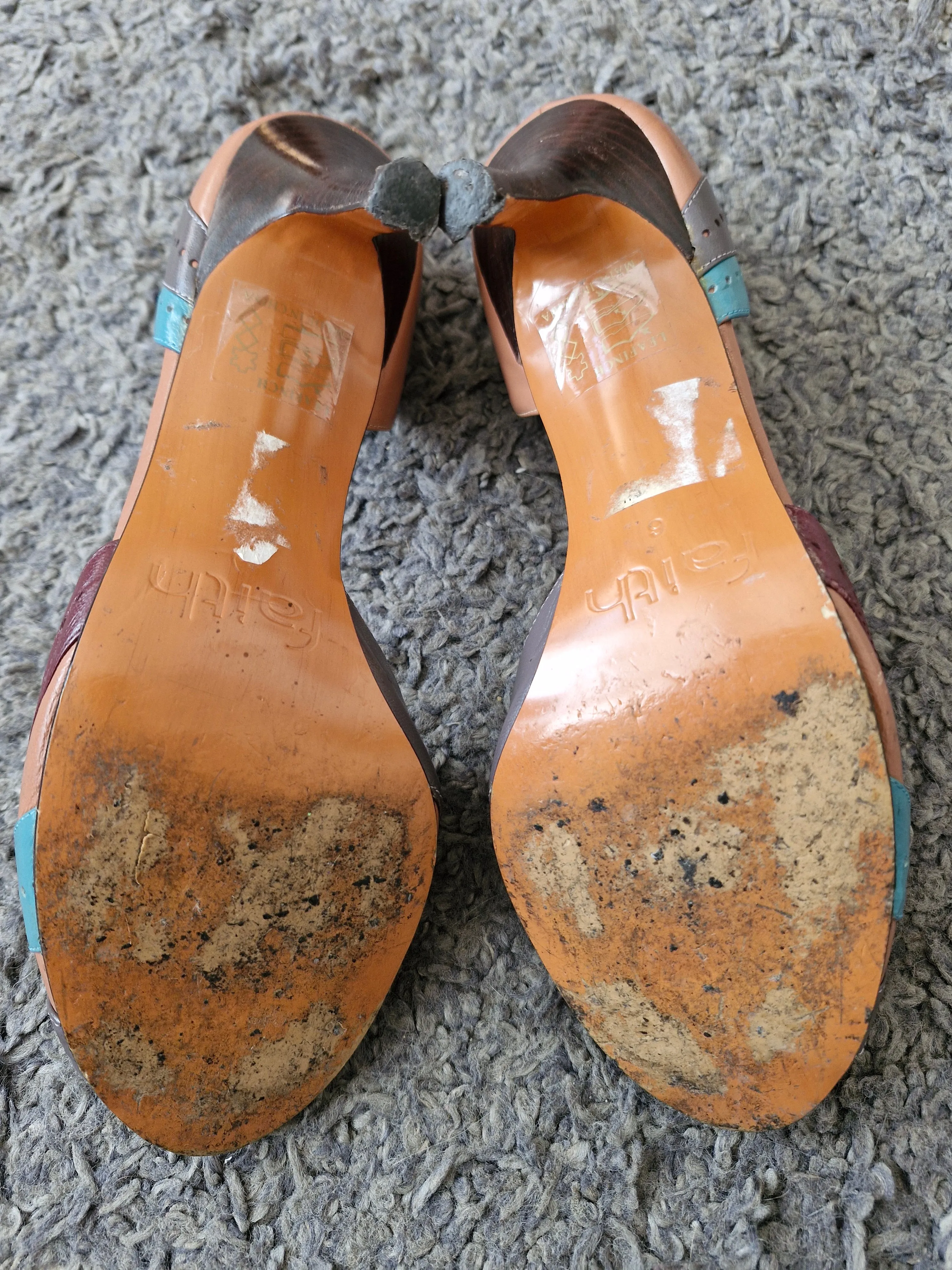 Leather Faith Cutaway Heels / Heavily Worn