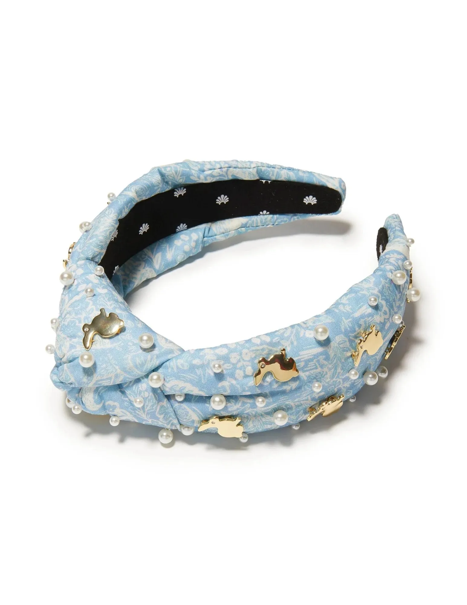 Lele Sadoughi Blue Embellished Bunny Knotted Headband