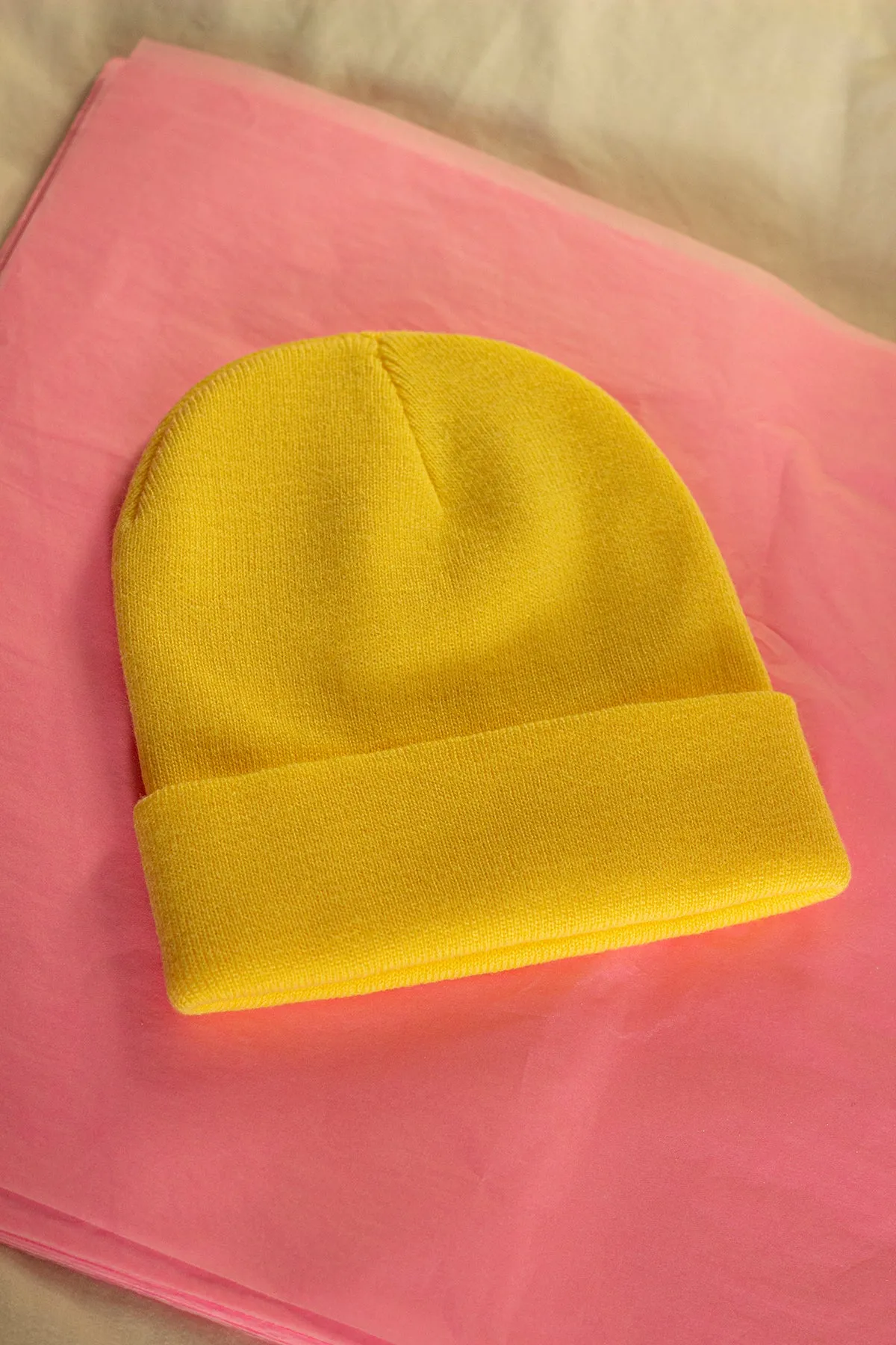 Lemon Yellow Beanie Hat