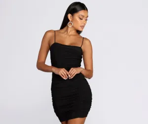 Level Up Stylish Ruched Mini Dress
