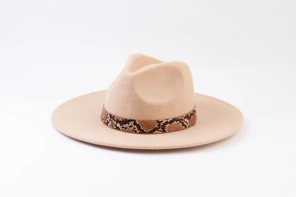 lexi snake trim wool fedora