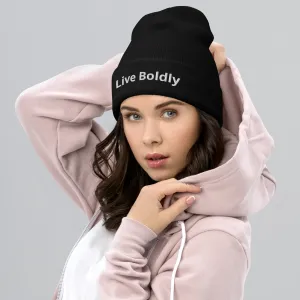Live Boldly Stylish Cuffed Beanie By Totally Bri