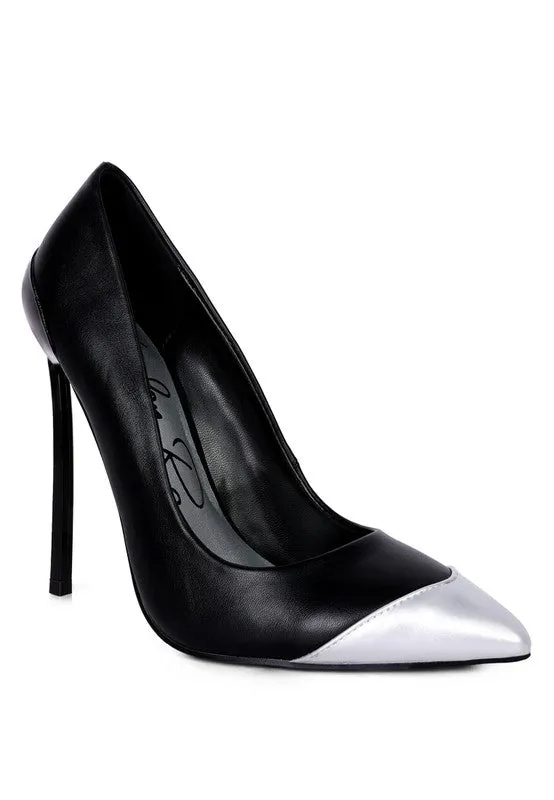 London Rag Cidra Silver Dip Stiletto Heels 5.9"
