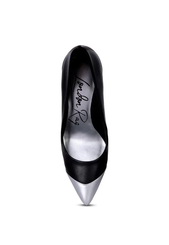 London Rag Cidra Silver Dip Stiletto Heels 5.9"