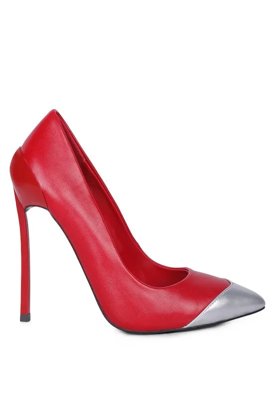 London Rag Cidra Silver Dip Stiletto Heels 5.9"