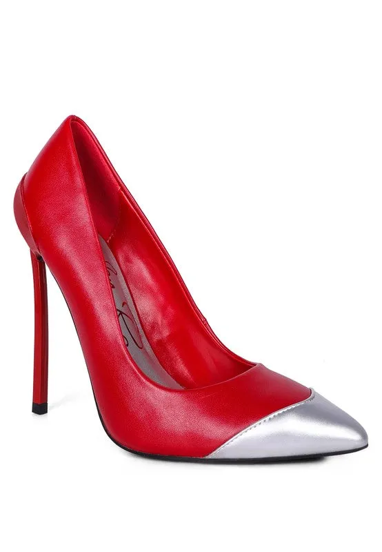 London Rag Cidra Silver Dip Stiletto Heels 5.9"