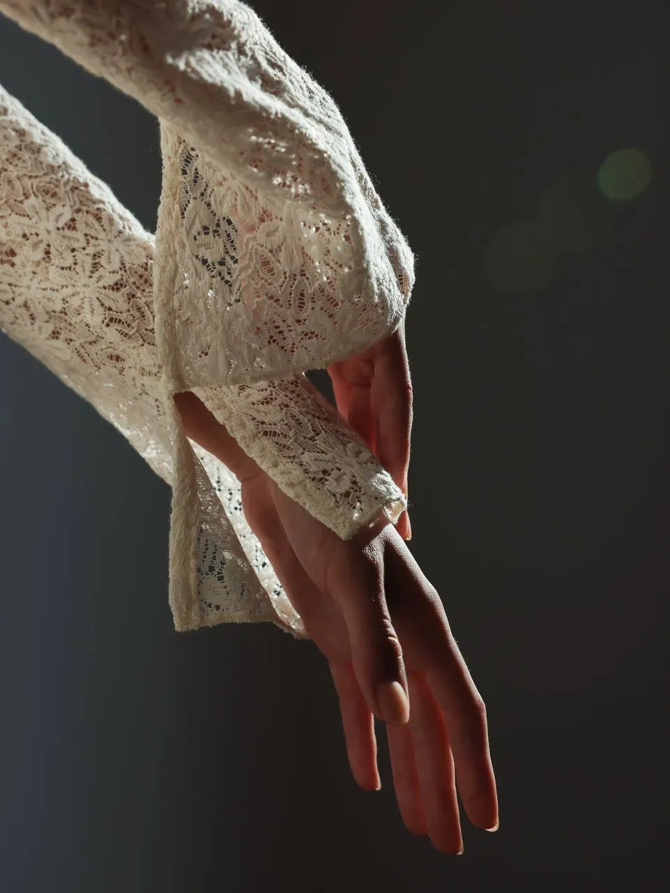 Long-Sleeve Lace Bodice Maxi Dress
