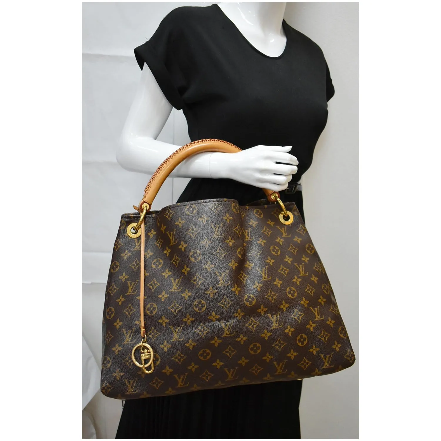 LOUIS VUITTON Artsy MM Monogram Canvas Hobo Bag Brown