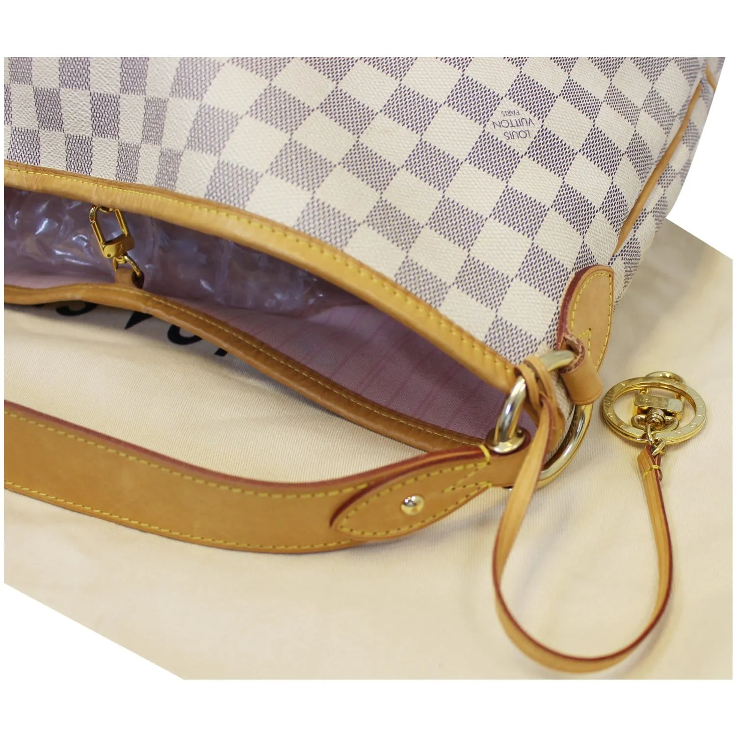 LOUIS VUITTON Delightful MM NM Damier Azur Hobo Shoulder Bag White