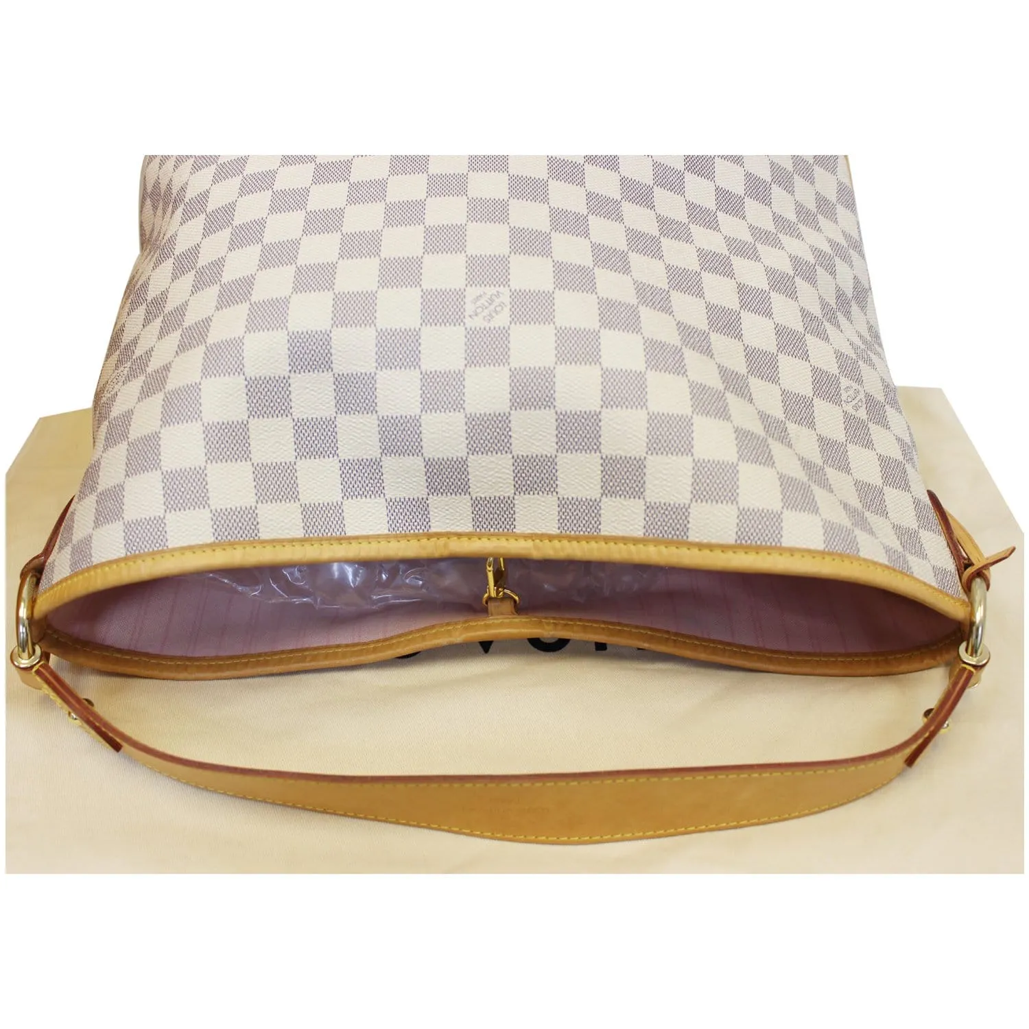 LOUIS VUITTON Delightful MM NM Damier Azur Hobo Shoulder Bag White