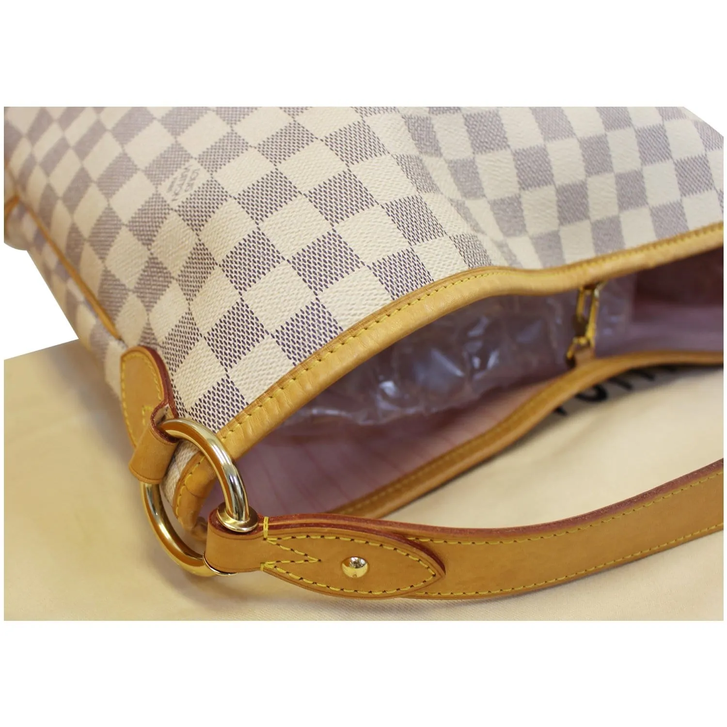 LOUIS VUITTON Delightful MM NM Damier Azur Hobo Shoulder Bag White
