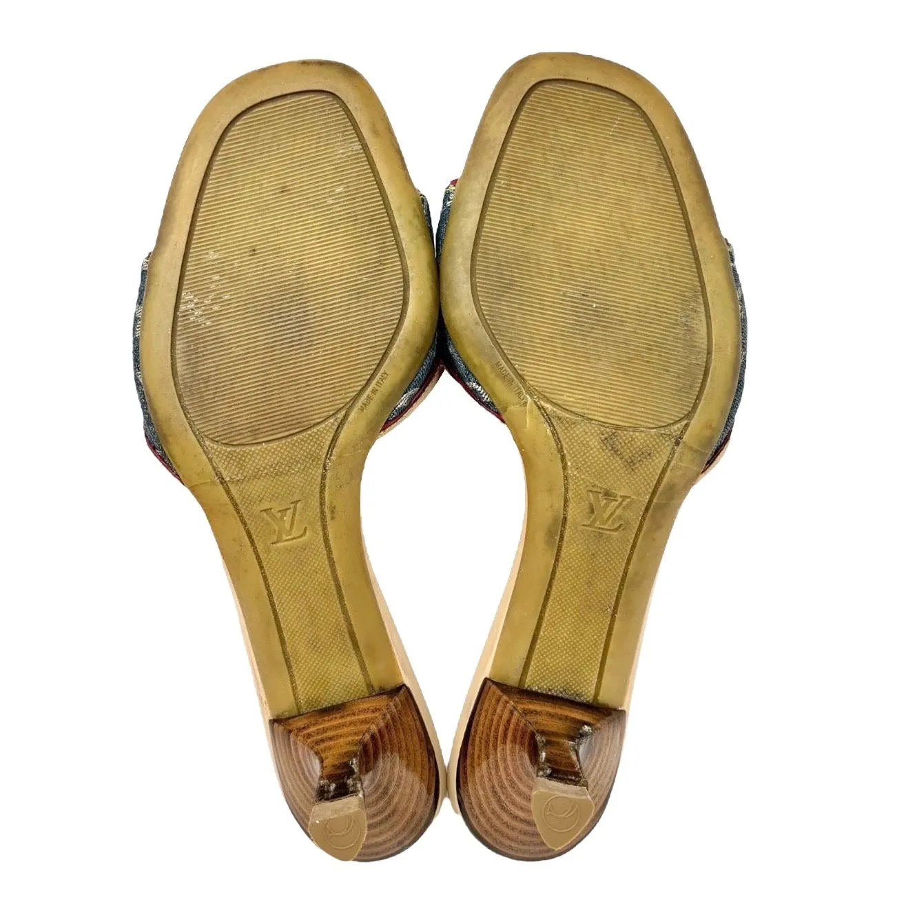 Louis Vuitton Denim Kitten Heels-37.5