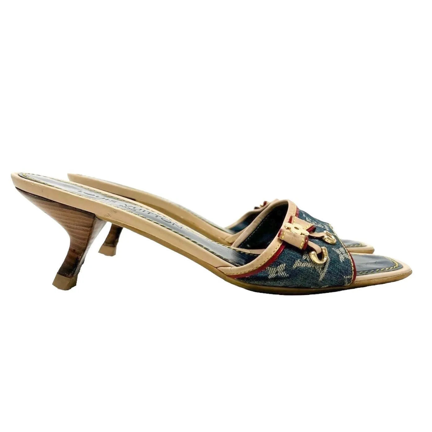 Louis Vuitton Denim Kitten Heels-37.5