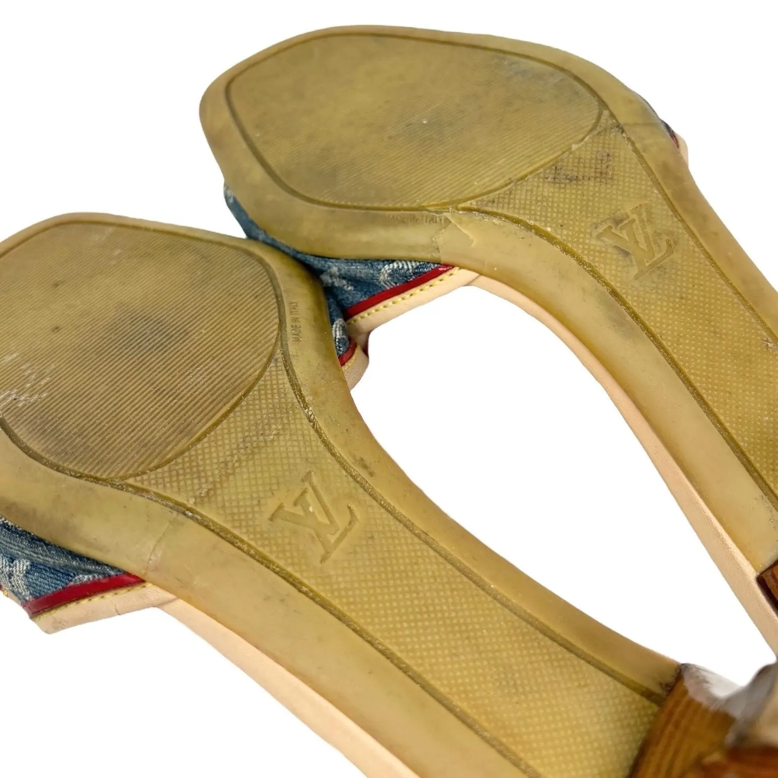 Louis Vuitton Denim Kitten Heels-37.5