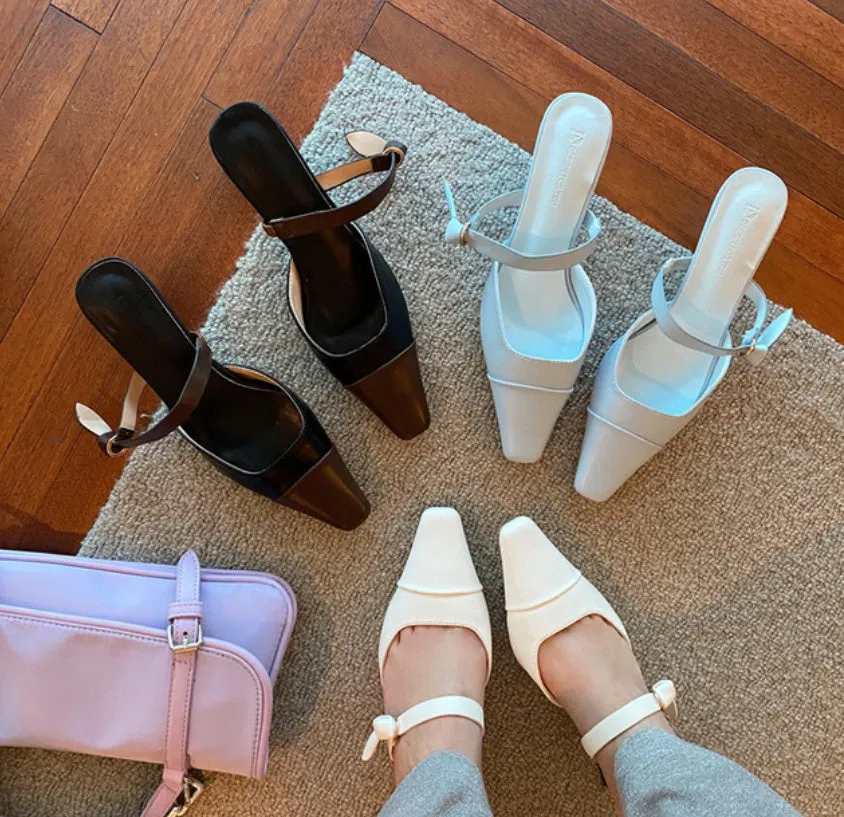 Low heel strap casual sandals and slippers