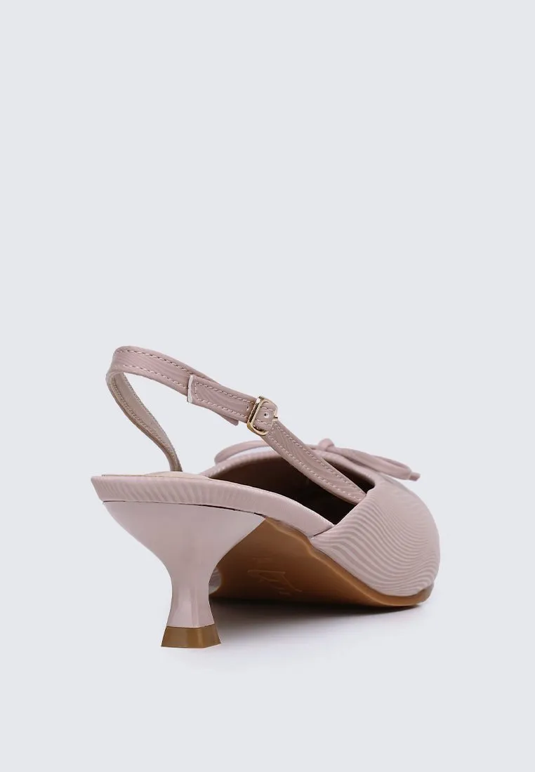 Lynn Comfy Heels In Almond