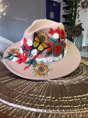 Mad Hatter Butterflies COLLAGE ART HAT