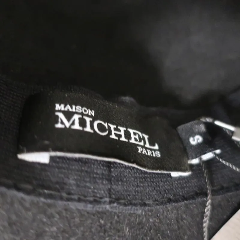 Maison Michel Kate Fedora Hat Black Grosgrain-Trim Felt Size Small NEW