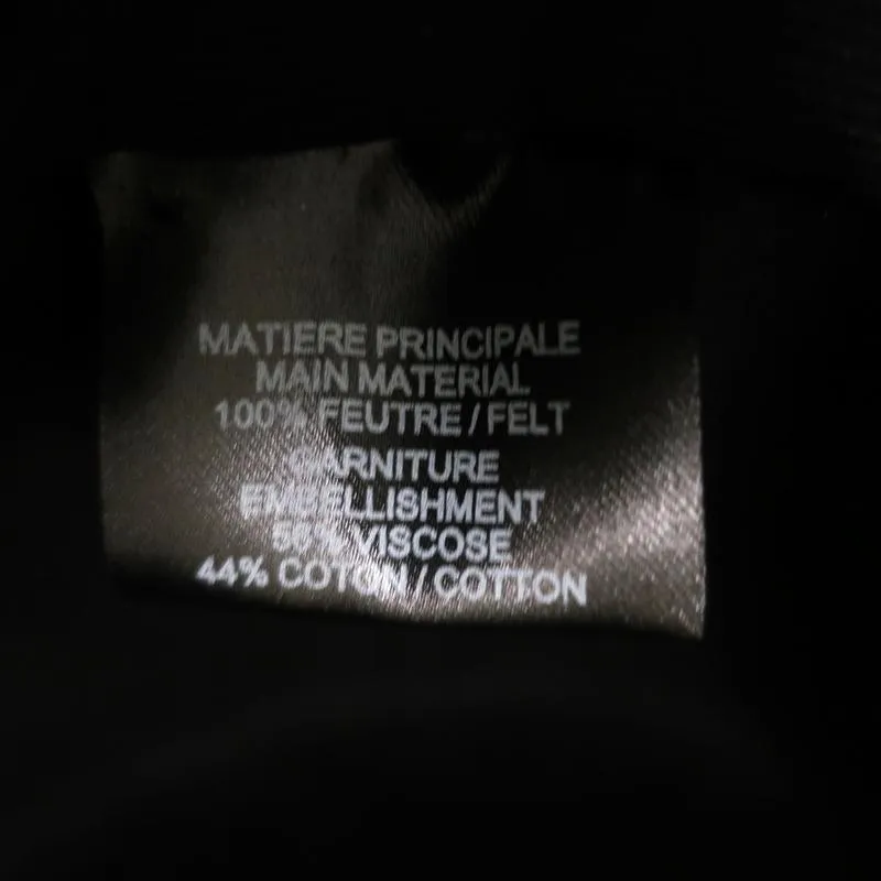 Maison Michel Kate Fedora Hat Black Grosgrain-Trim Felt Size Small NEW