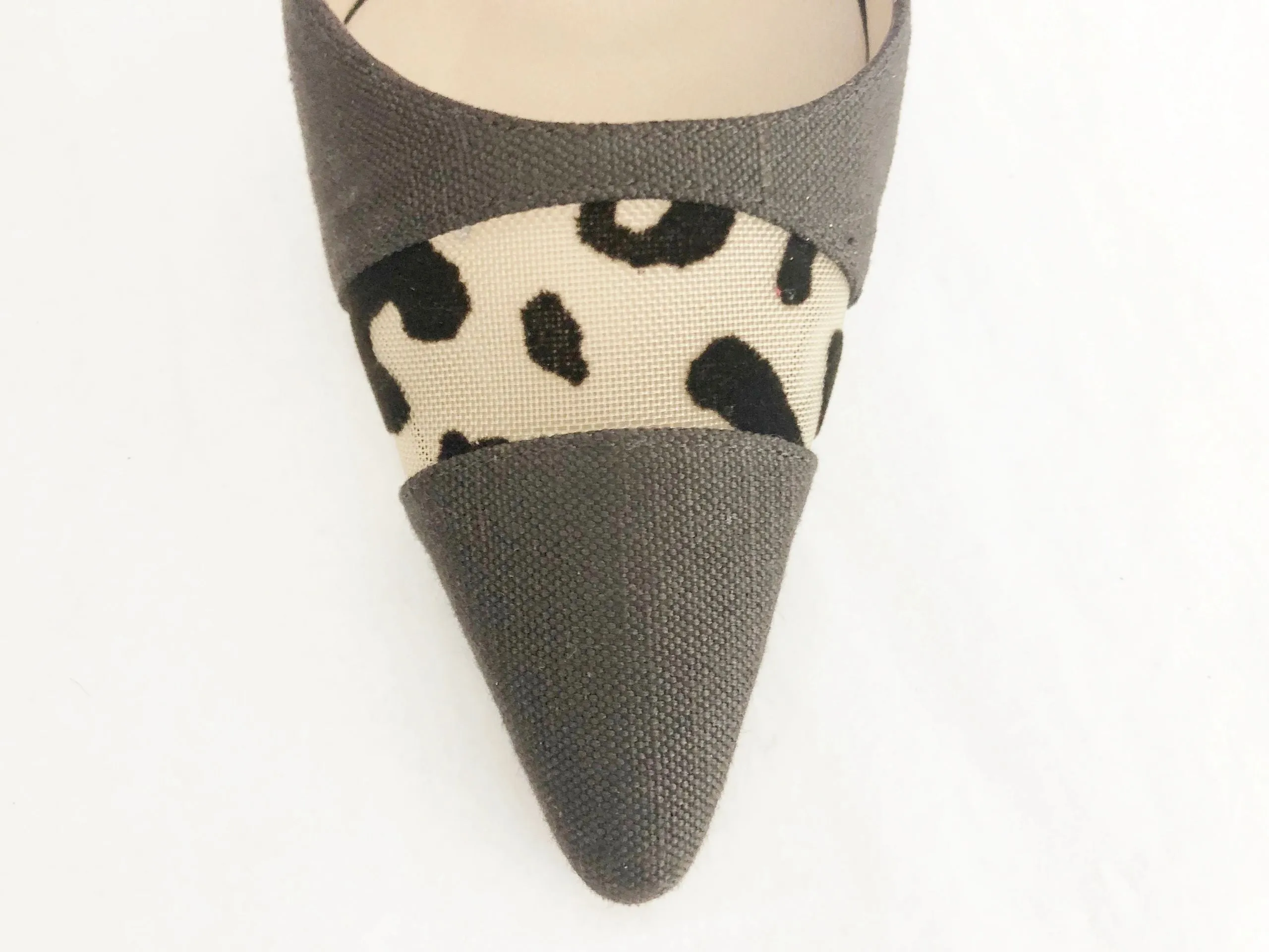 Manolo Blahnik Linen D'Orsay Size 7