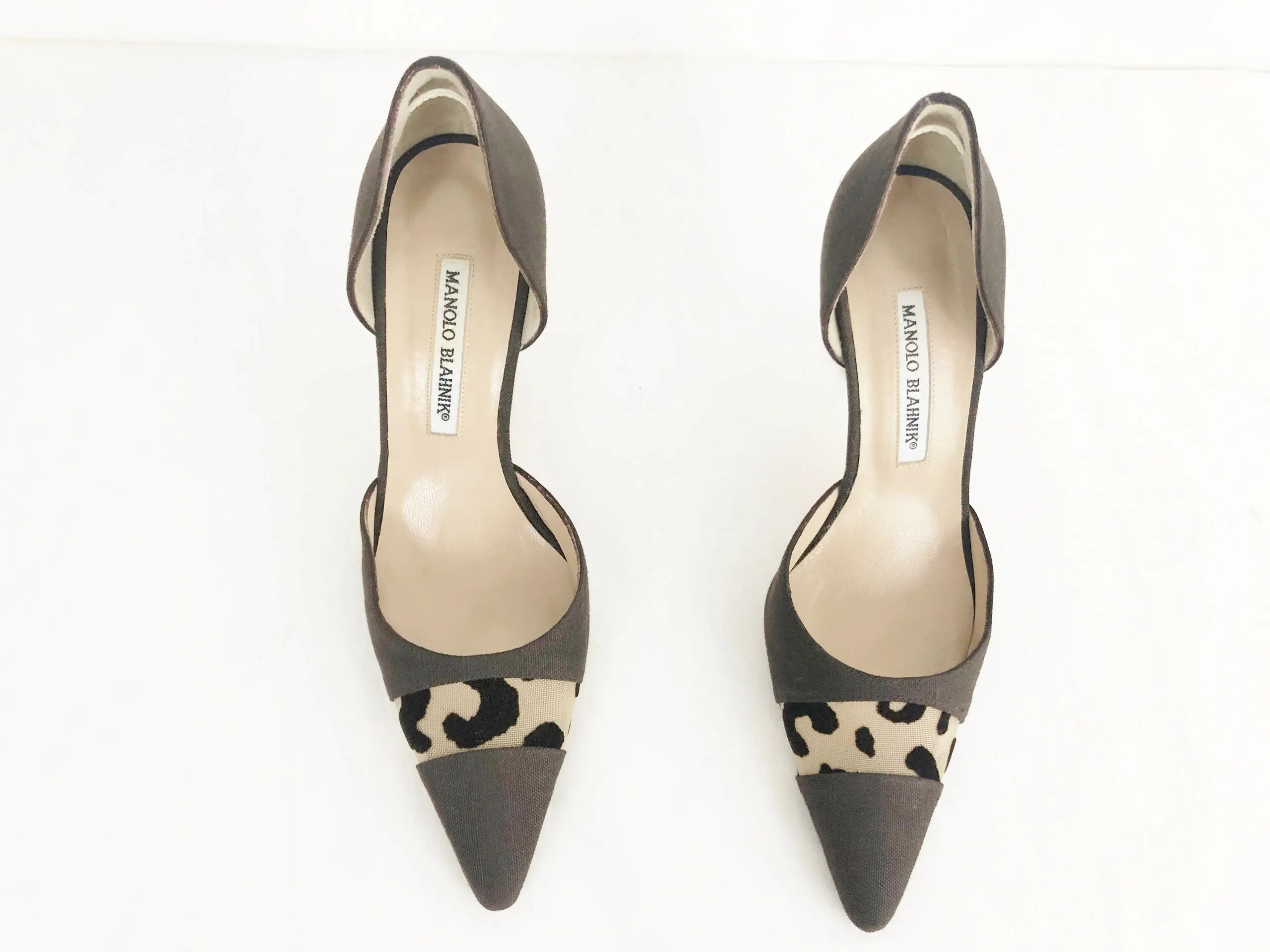 Manolo Blahnik Linen D'Orsay Size 7