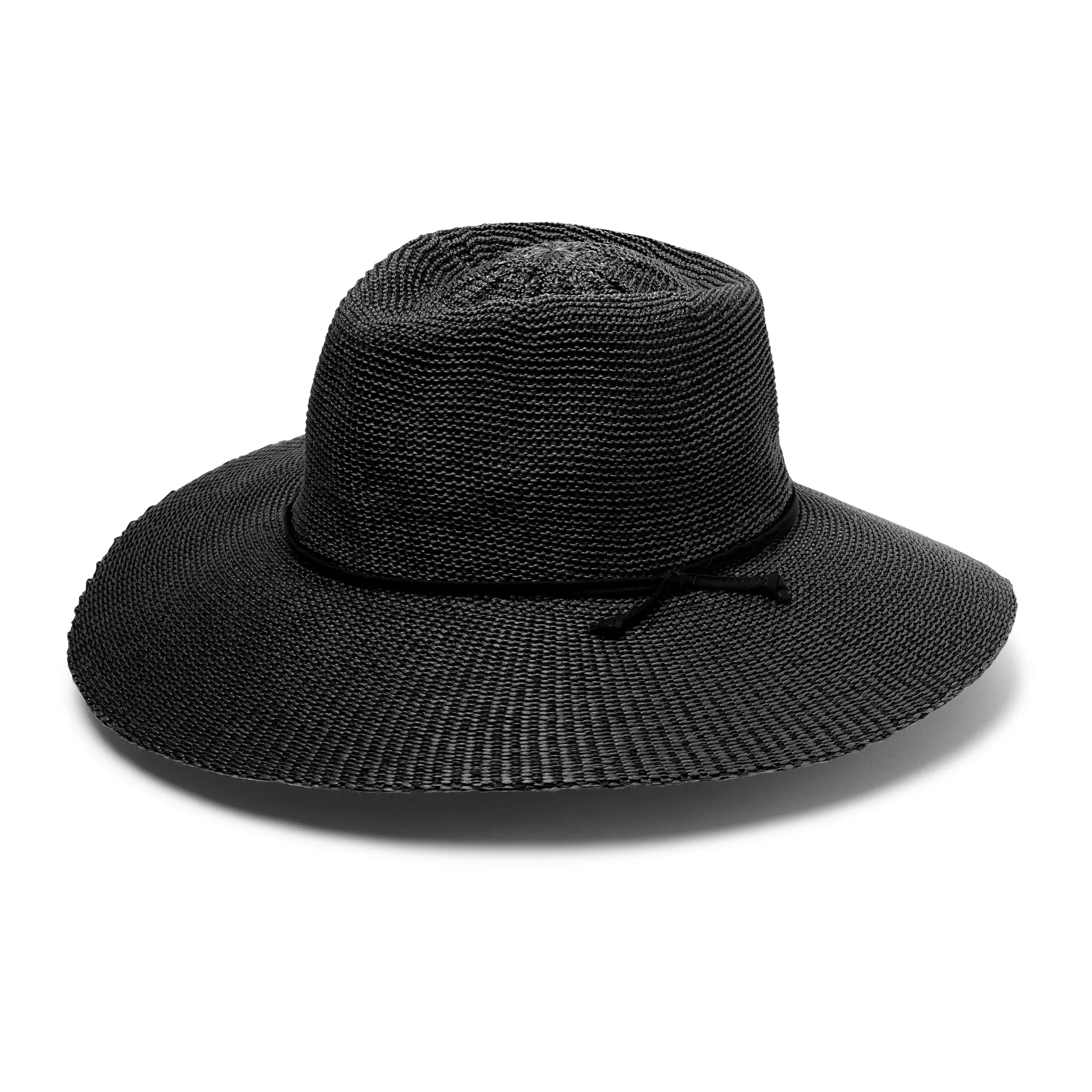 Marie Wide Brim Fedora Hat - Black