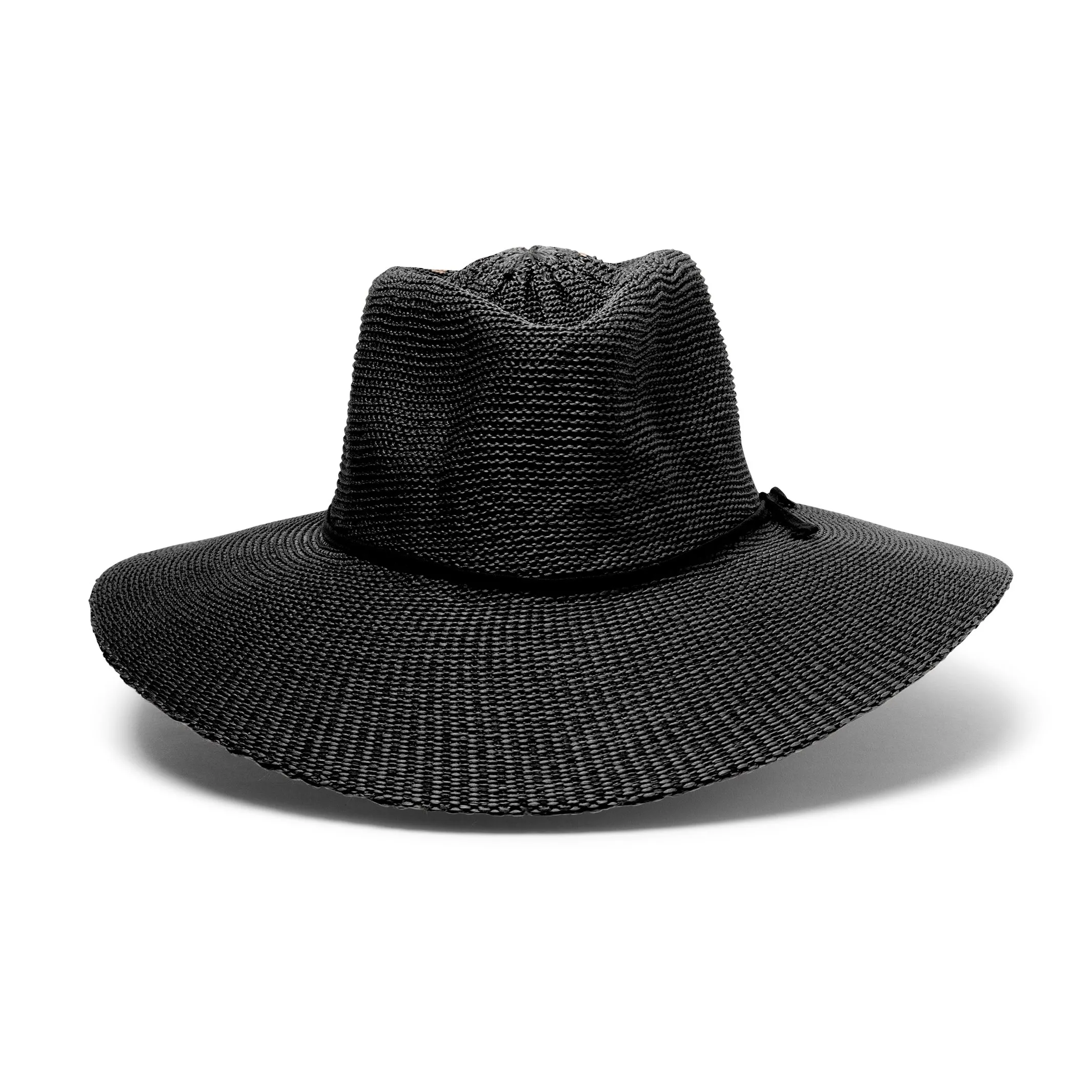Marie Wide Brim Fedora Hat - Black