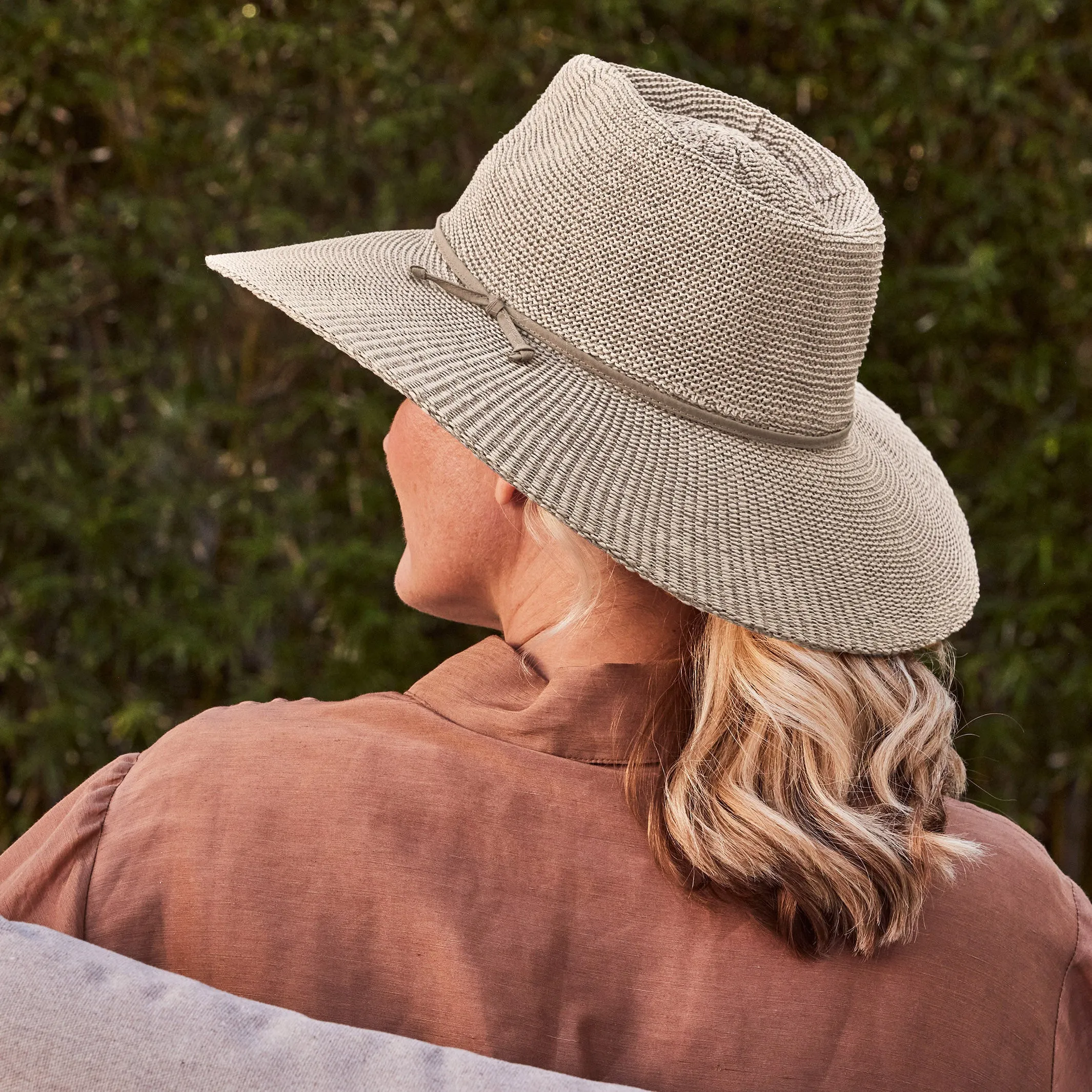 Marie Wide Brim Fedora Hat - Stone