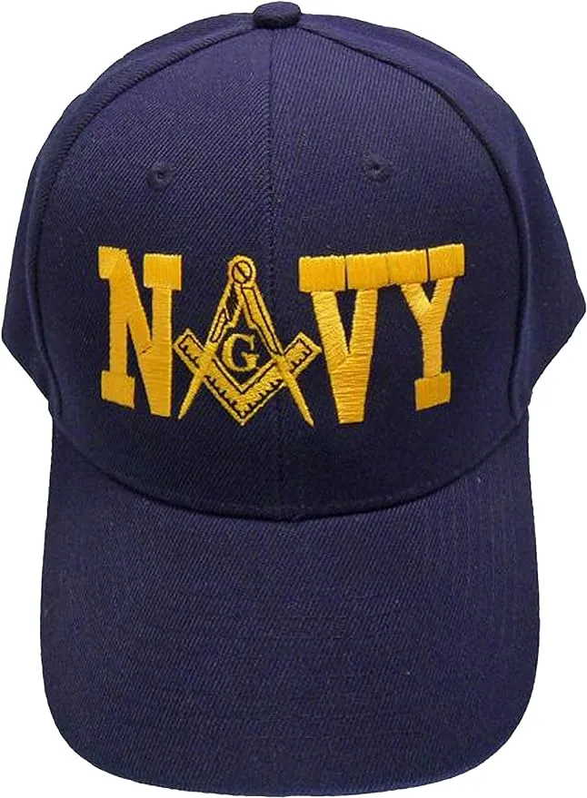 Mason Hat Dark Blue Masonic Compass and Square Baseball Cap Freemason Naval Seamen Mens Embroidered Headwear