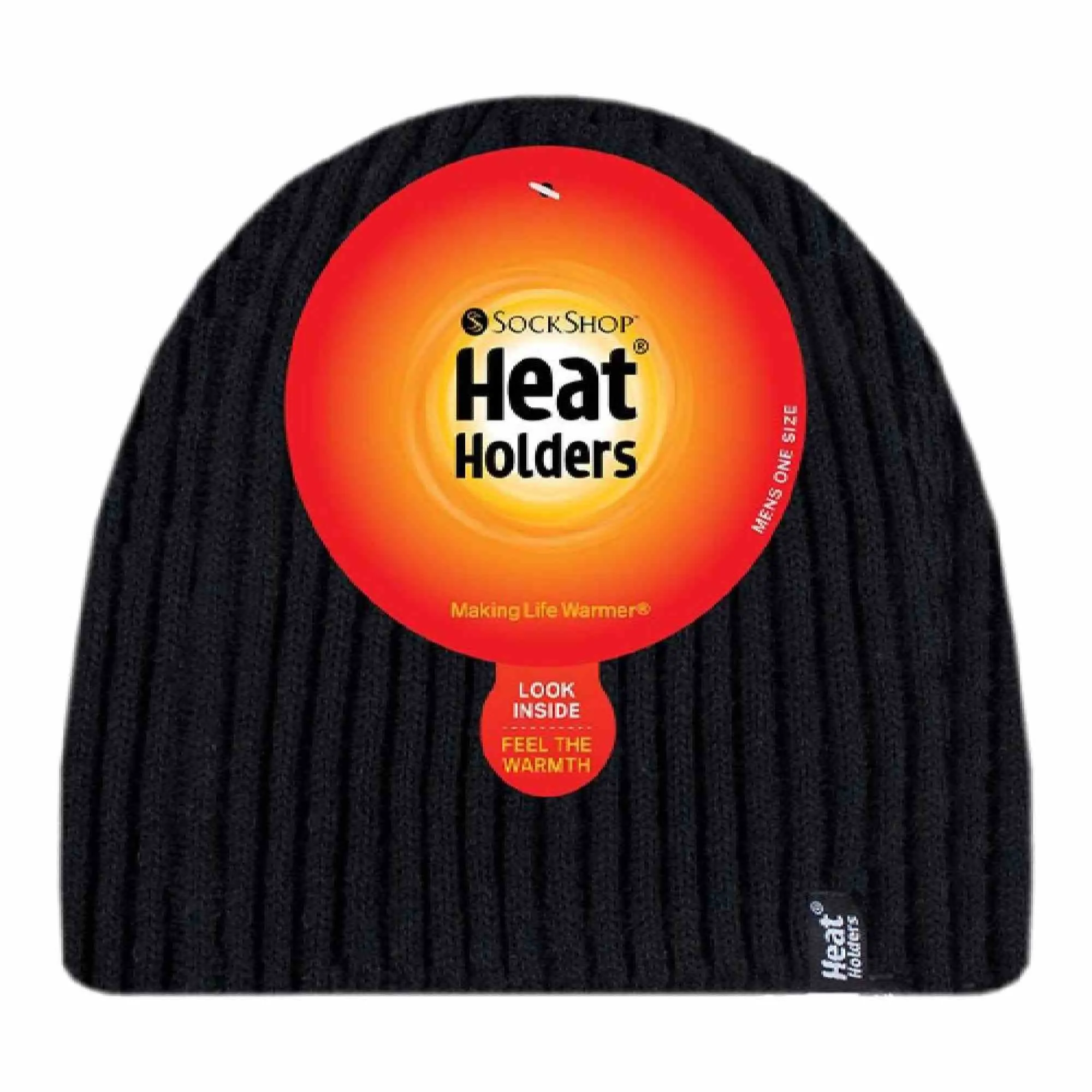 Mens Soft Fleece Lined Thermal Ribbed Beanie Hat