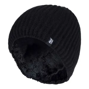 Mens Soft Fleece Lined Thermal Ribbed Beanie Hat