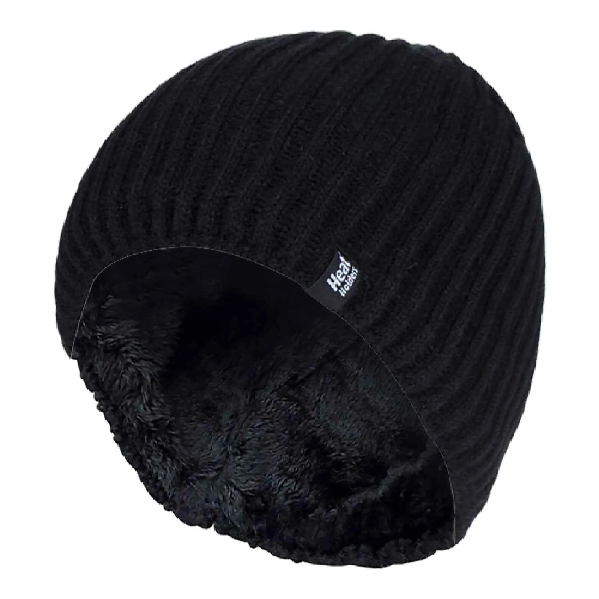 Mens Soft Fleece Lined Thermal Ribbed Beanie Hat