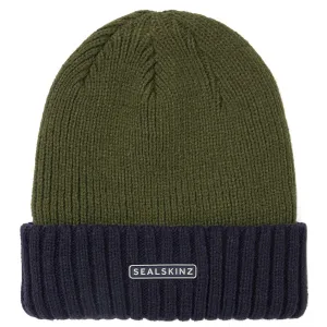 Mens Waterproof Cold Weather Roll Cuff Beanie Hat