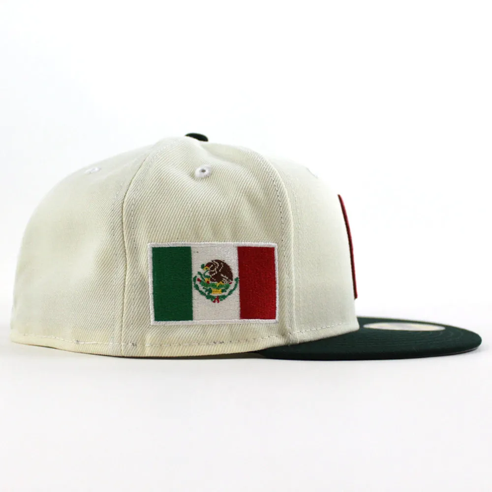 Mexico 2023 World Baseball Classic (WBC) New Era 59Fifty Fitted Hat (Chrome White Dark Green Gray Under Brim)