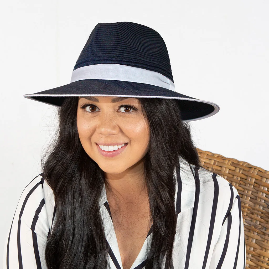 Mia Fedora Hat - Navy