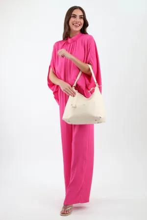 Modern Hobo Bag - Beige