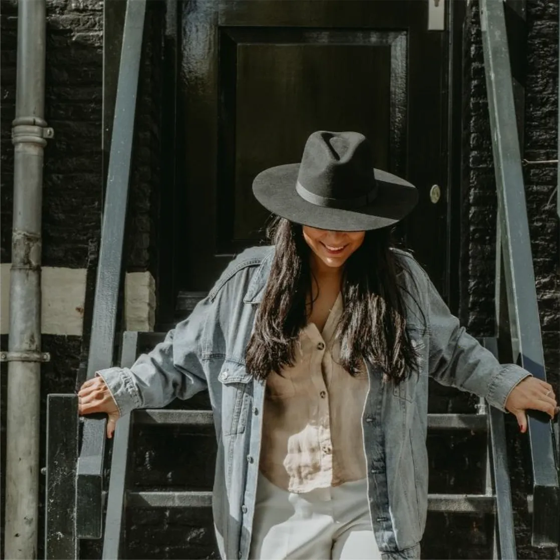 Morelia Black Wide Brim Fedora X Sandoval