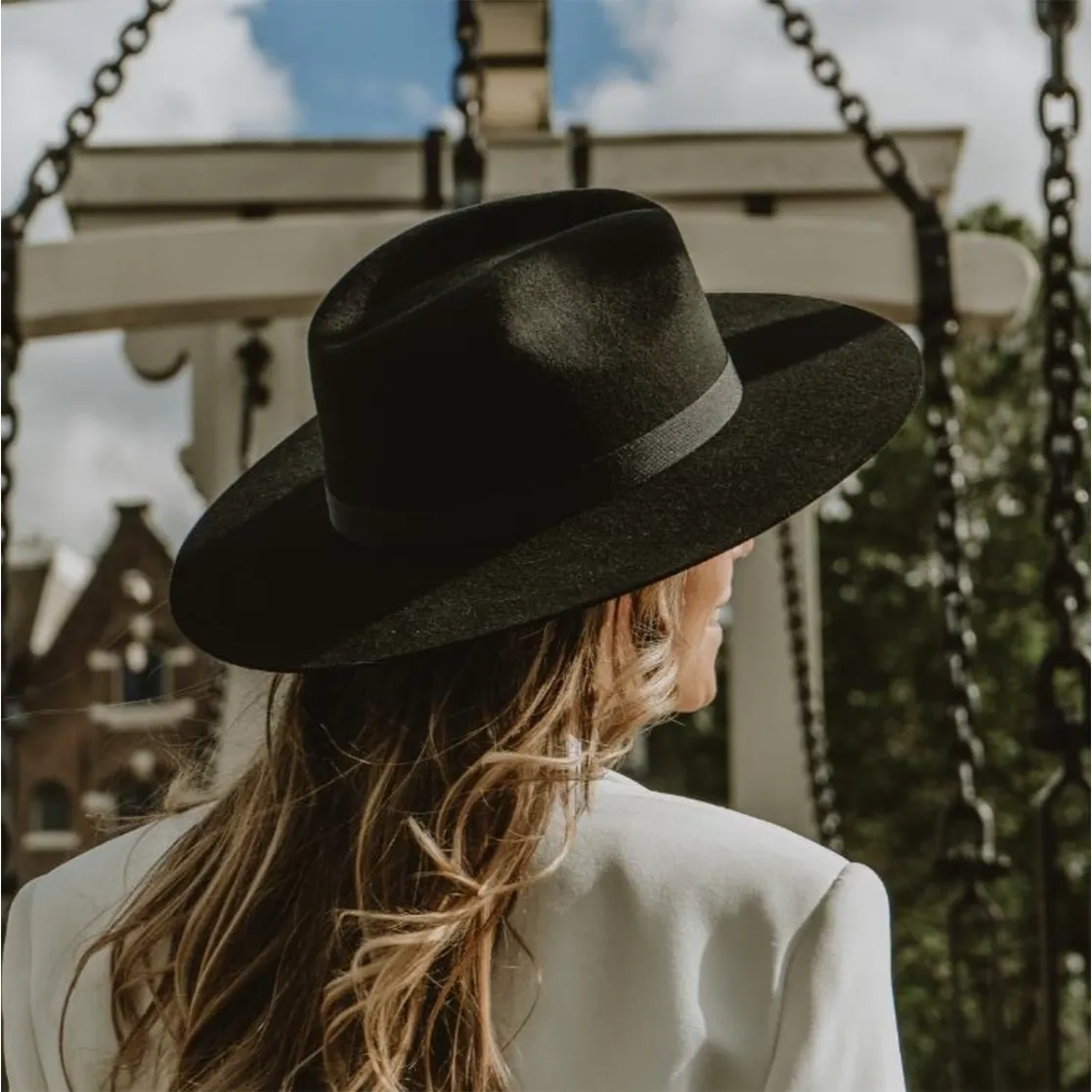 Morelia Black Wide Brim Fedora X Sandoval