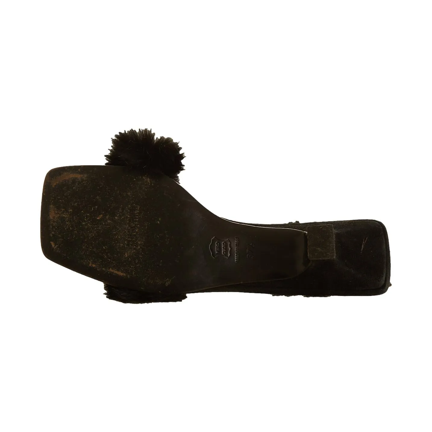 Moshino Black Fur Kitten Heels